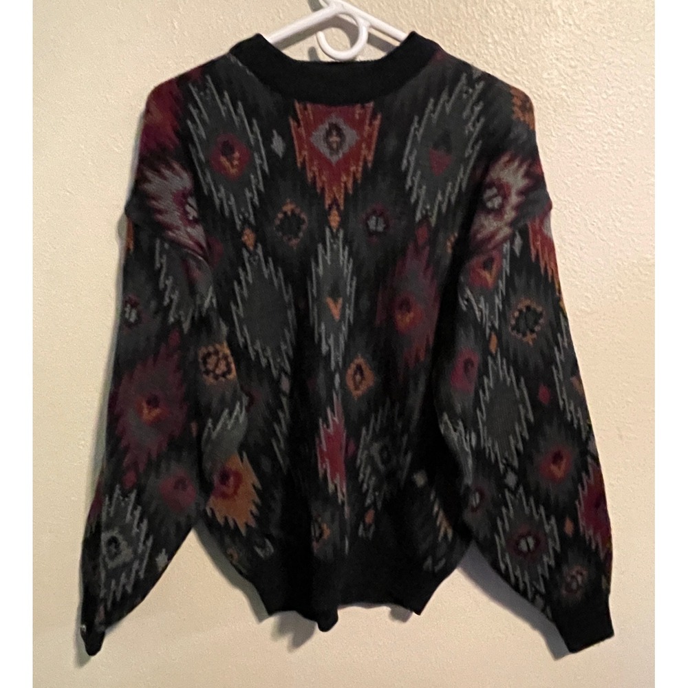 Traditions Vintage Aztec Southwestern‎ Geometric Knit Sweater Womens Large